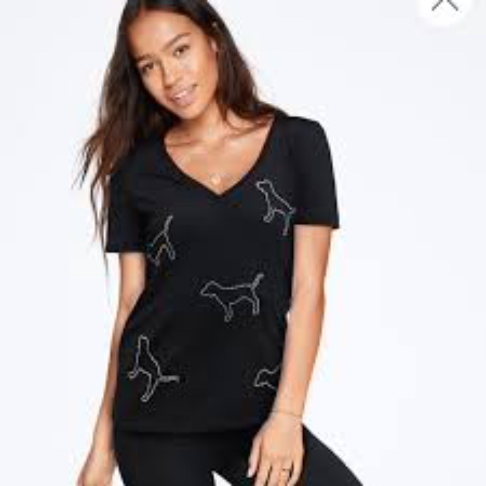 VS/PINK  V Neck Top